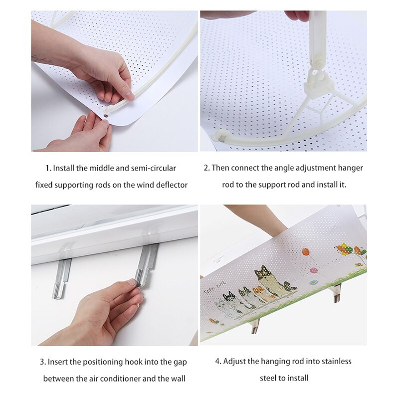 Reguliuojamas oro kondicionavimo skydas nuo vėjo Namas Miegamasis Biuras Vasaros Apsaugos nuo tiesioginio smūgio Oro kondicionieriaus Vėjo deflektorius