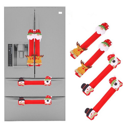 4 komada Božićne ručke za hladnjak Rukavice za vrtnu mikrovalnu pećnicu Rukavice za kvake Djed Mraz Dekoracija doma Kuhinjski pribor