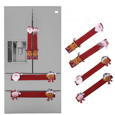 4 komada Božićne ručke za hladnjak Rukavice za vrtnu mikrovalnu pećnicu Rukavice za kvake Djed Mraz Dekoracija doma Kuhinjski pribor