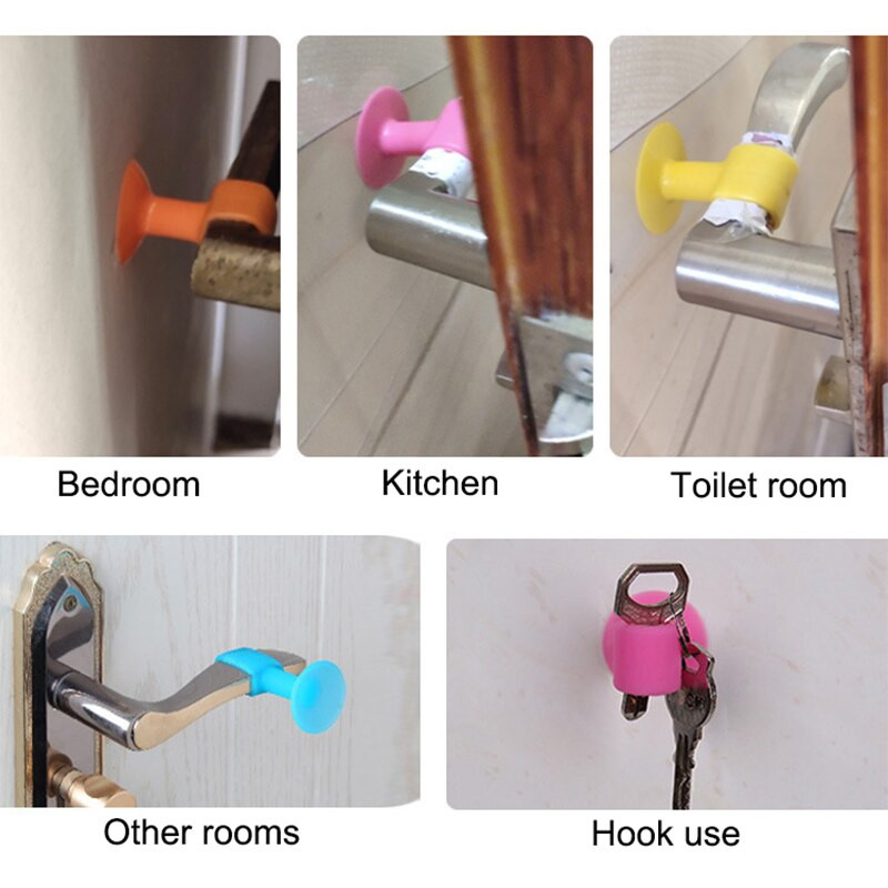 5 kom/set Višenamjenski silikonski čep za vrata protiv sudara, neperforirana zapreka za vrata, omotač ručke za vrata kupaonice