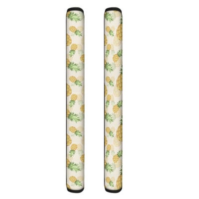 TOADDMOS Protector pentru mânerul ușii frigiderului, imprimare ananas, mănuși din poliester cu două uși, pentru bucătărie, frigider, decorațiuni interioare