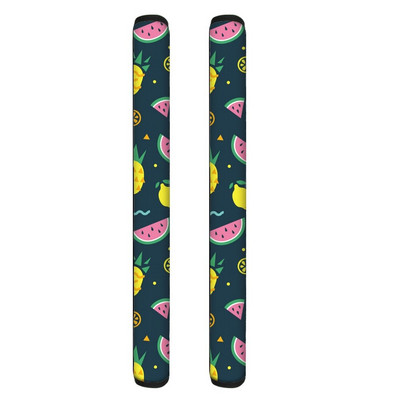 TOADDMOS Protector pentru mânerul ușii frigiderului, imprimare ananas, mănuși din poliester cu două uși, pentru bucătărie, frigider, decorațiuni interioare