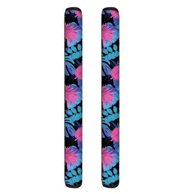 TOADDMOS Protector pentru mânerul ușii frigiderului, imprimare ananas, mănuși din poliester cu două uși, pentru bucătărie, frigider, decorațiuni interioare