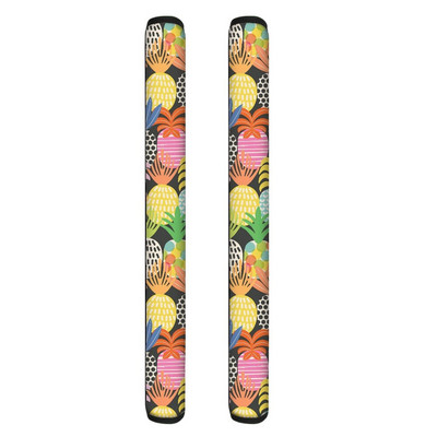 TOADDMOS Protector pentru mânerul ușii frigiderului, imprimare ananas, mănuși din poliester cu două uși, pentru bucătărie, frigider, decorațiuni interioare