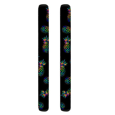 TOADDMOS Protector pentru mânerul ușii frigiderului, imprimare ananas, mănuși din poliester cu două uși, pentru bucătărie, frigider, decorațiuni interioare