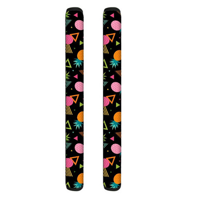 TOADDMOS Protector pentru mânerul ușii frigiderului, imprimare ananas, mănuși din poliester cu două uși, pentru bucătărie, frigider, decorațiuni interioare