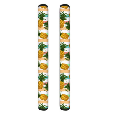 TOADDMOS Protector pentru mânerul ușii frigiderului, imprimare ananas, mănuși din poliester cu două uși, pentru bucătărie, frigider, decorațiuni interioare