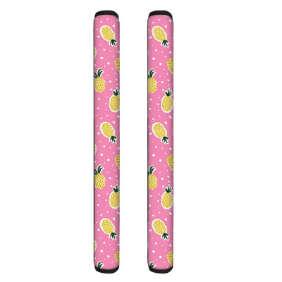 TOADDMOS Protector pentru mânerul ușii frigiderului, imprimare ananas, mănuși din poliester cu două uși, pentru bucătărie, frigider, decorațiuni interioare