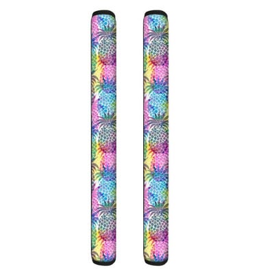 TOADDMOS Protector pentru mânerul ușii frigiderului, imprimare ananas, mănuși din poliester cu două uși, pentru bucătărie, frigider, decorațiuni interioare