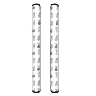 TOADDMOS Protector pentru mânerul ușii frigiderului, imprimare ananas, mănuși din poliester cu două uși, pentru bucătărie, frigider, decorațiuni interioare