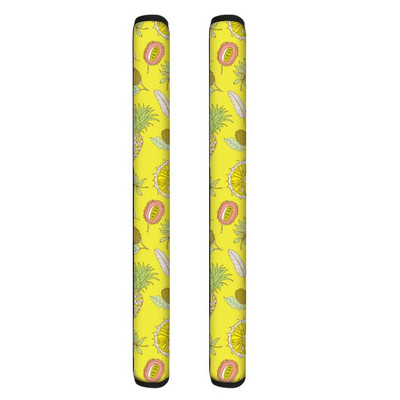 TOADDMOS Protector pentru mânerul ușii frigiderului, imprimare ananas, mănuși din poliester cu două uși, pentru bucătărie, frigider, decorațiuni interioare