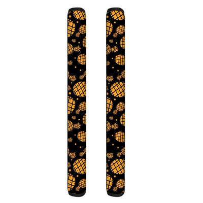 TOADDMOS Protector pentru mânerul ușii frigiderului, imprimare ananas, mănuși din poliester cu două uși, pentru bucătărie, frigider, decorațiuni interioare