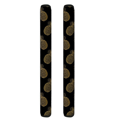 TOADDMOS Protector pentru mânerul ușii frigiderului, imprimare ananas, mănuși din poliester cu două uși, pentru bucătărie, frigider, decorațiuni interioare