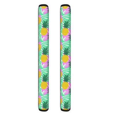 TOADDMOS Protector pentru mânerul ușii frigiderului, imprimare ananas, mănuși din poliester cu două uși, pentru bucătărie, frigider, decorațiuni interioare