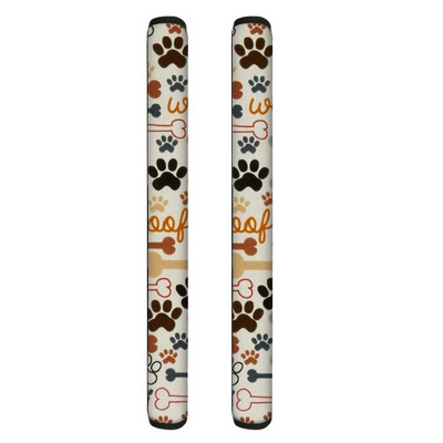 TOADDMOS Kryty na kľučky dvierok rúry s kreslenými psími labkami, polyesterový chránič gombíkov pre dvojdverovú chladničku, kuchynské náradie