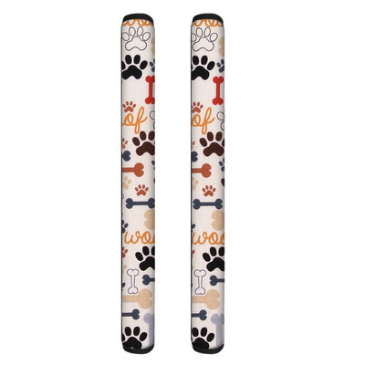 TOADDMOS Kryty na kľučky dvierok rúry s kreslenými psími labkami, polyesterový chránič gombíkov pre dvojdverovú chladničku, kuchynské náradie