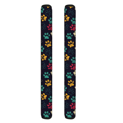 TOADDMOS Kryty na kľučky dvierok rúry s kreslenými psími labkami, polyesterový chránič gombíkov pre dvojdverovú chladničku, kuchynské náradie