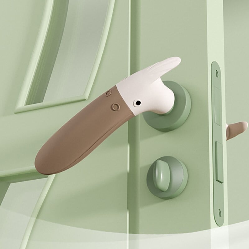 Vaikiškos silikoninės durų rankenos pirštinės kūdikių apsaugos nuo susidūrimo komplektas kambario rankenos durų dangtis