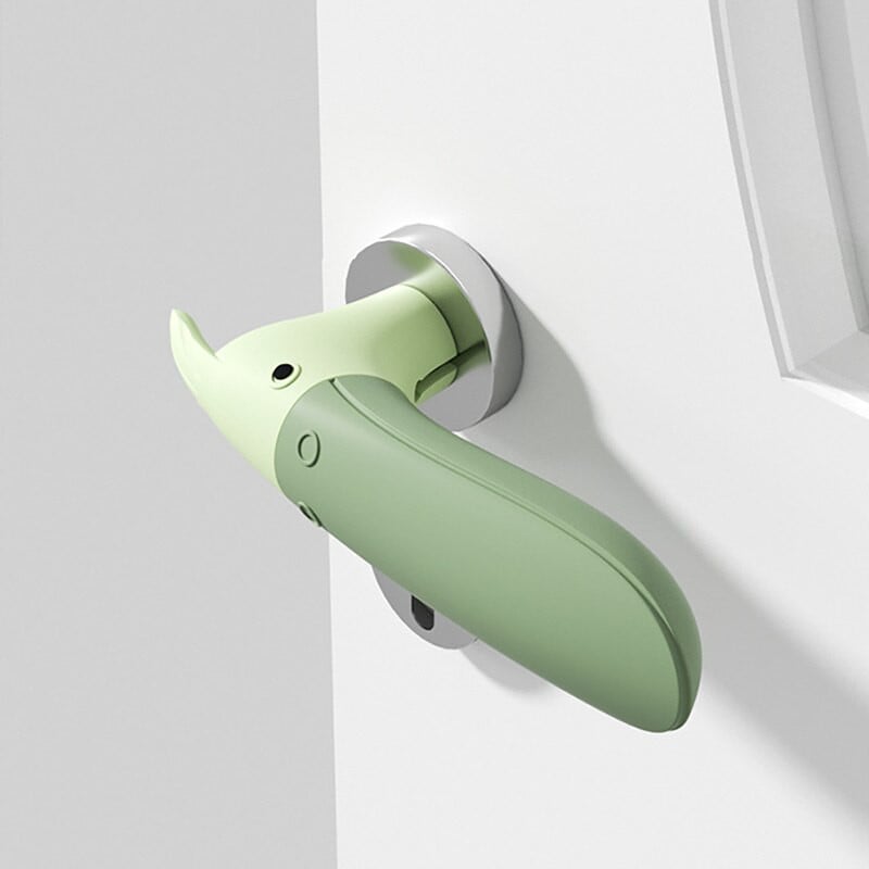 Vaikiškos silikoninės durų rankenos pirštinės kūdikių apsaugos nuo susidūrimo komplektas kambario rankenos durų dangtis