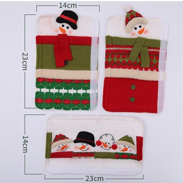 3 vnt Kalėdų šaldytuvo durų rankenos dangteliai animaciniai filmai Snowman mikrobangų krosnelės durų rankenos rankovės rankenos juostos apsauga SP99