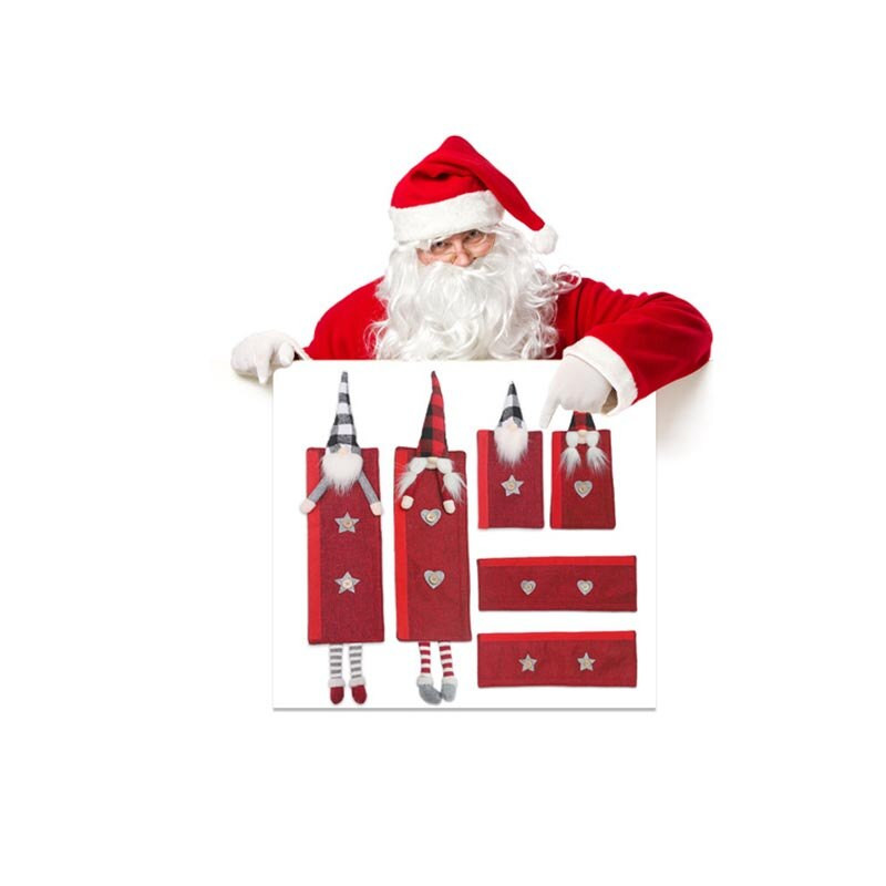 6 komada božićne navlake za ručku hladnjaka Božićna tema za hladnjak s mikrovalnom pećnicom Zaštita za ručku Božićni kućni dekor