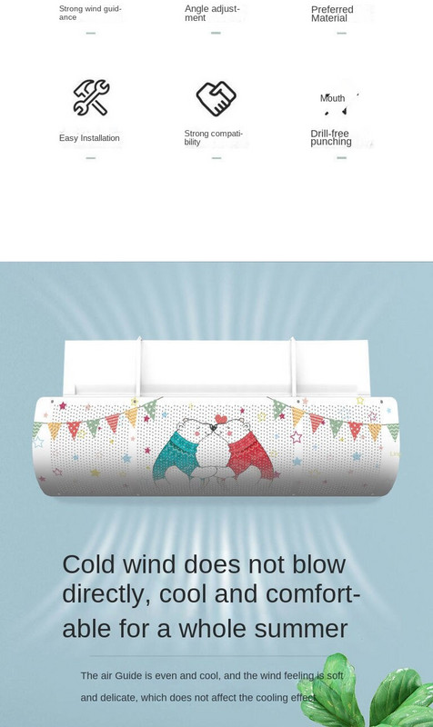 Univerzálny deflektor na klimatizáciu, nastaviteľný kryt klimatizácie s ochranou proti priamemu fúkaniu čelného skla