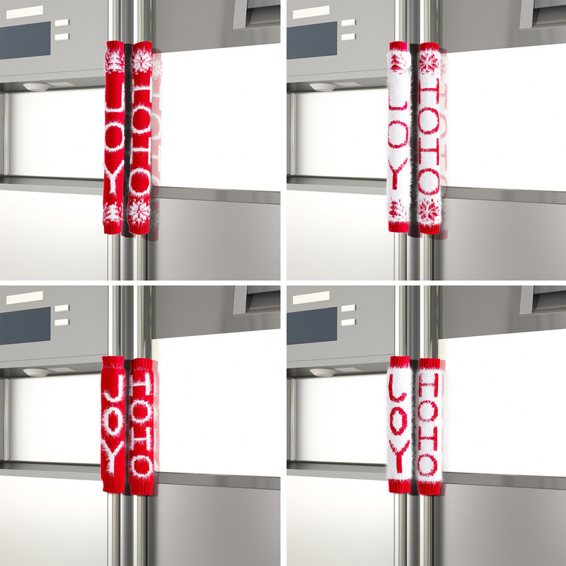 2021 Най-новите пристигащи плетени двустранни ръкавици за дръжката на хладилника 8 бр. Ръкавици против масло за дръжка за микровълнова фурна