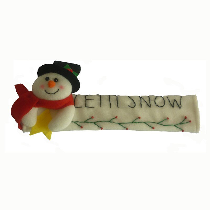 2 ks vianočné kryty rukovätí dverí, kryty rukovätí chladničky, rukavice, domáce doplnky, roztomilý kryt rukoväte dverí chladničky s dvoma dverami