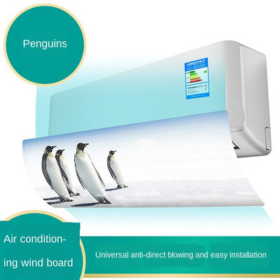 Sprievodca deflektorom vetra pre klimatizáciu, zasúvateľný závesný sklenený deflektor proti priamemu fúkaniu, deflektor výstupu vzduchu pre domácnosť