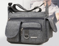 Geanta barbati din material textil cu buzunare exterioare