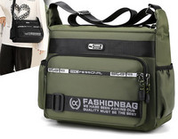 Textilná pánska taška s nápisom a vreckom