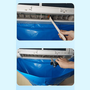 Split Air Conditioning Cleaning Waterproof Cover Kit with Drain Outlet 2 Scraper and Towel Dust Washing Clean Protector