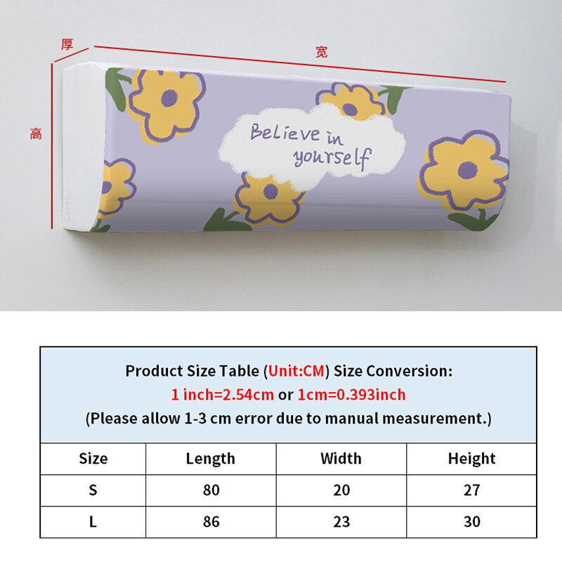 Viskas įskaičiuota animacinių filmų oro kondicionieriaus dangtelis, plaunamas poliesteris, oro kondicionierius, kabantys dangteliai, atspausdinti apsauginiai dangteliai nuo dulkių namų dekoras 1vnt.