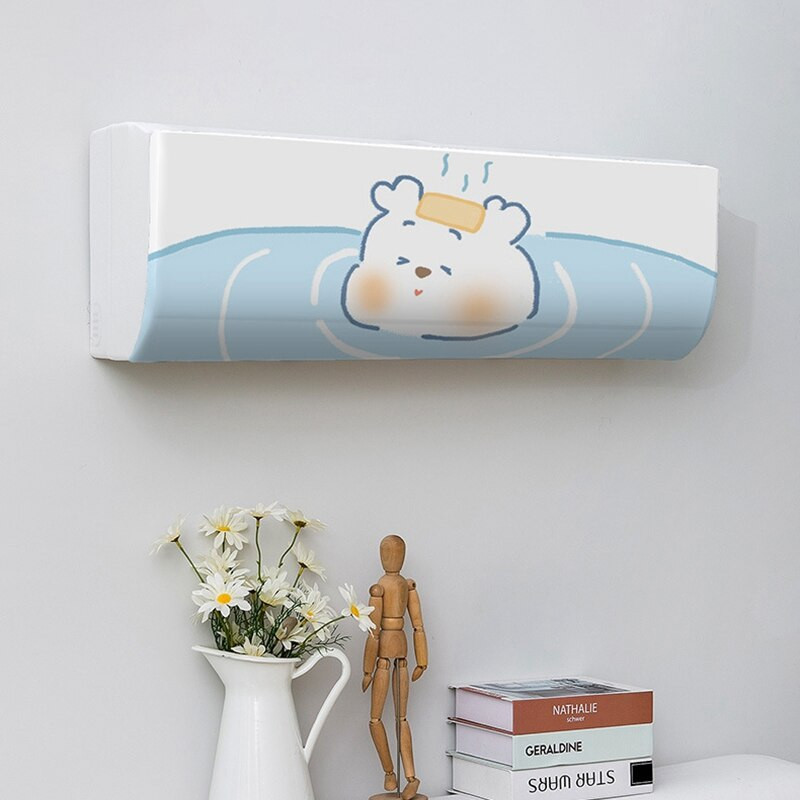 Viskas įskaičiuota animacinių filmų oro kondicionieriaus dangtelis, plaunamas poliesteris, oro kondicionierius, kabantys dangteliai, atspausdinti apsauginiai dangteliai nuo dulkių namų dekoras 1vnt.