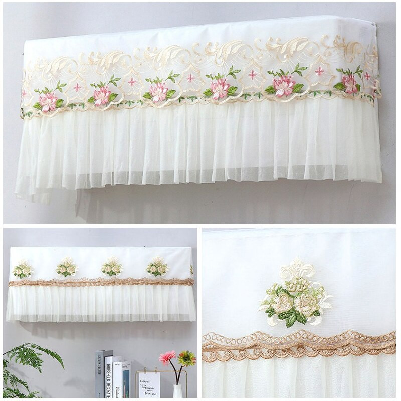 Nėriniai pakabinamas oro kondicionieriaus dangtelis su šviežiu raštu oro kondicionieriaus apsauginis oro kondicionieriaus apsauginis dangtelis nuo dulkių Šiaurės šalių apdaila