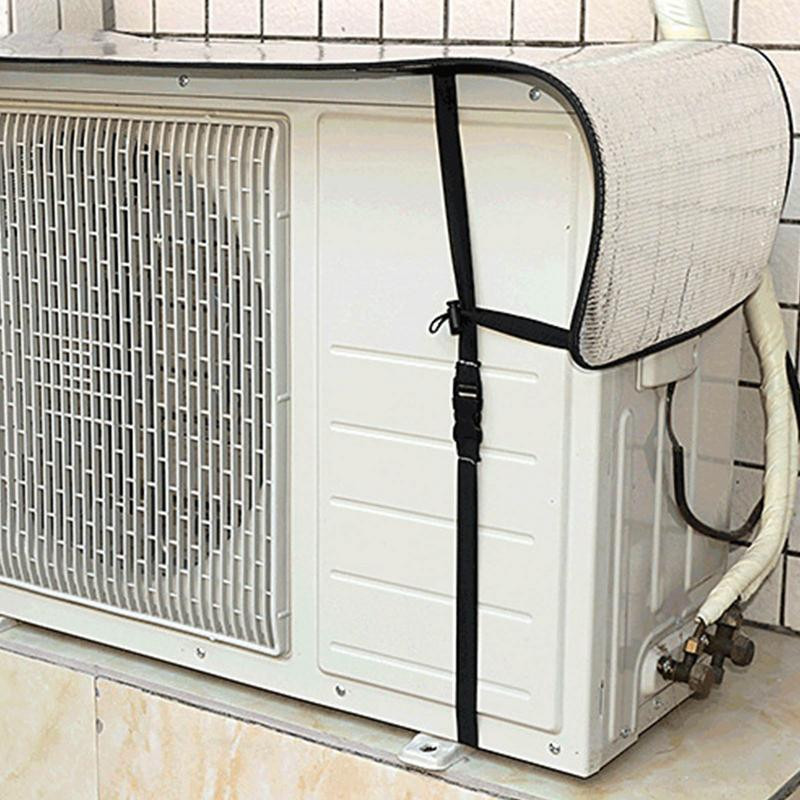 Acoperă unitatea AC Capac central de aer condiționat exterior pentru fereastră din folie de aluminiu Capac de protecție AC Instalare ușoară Aer