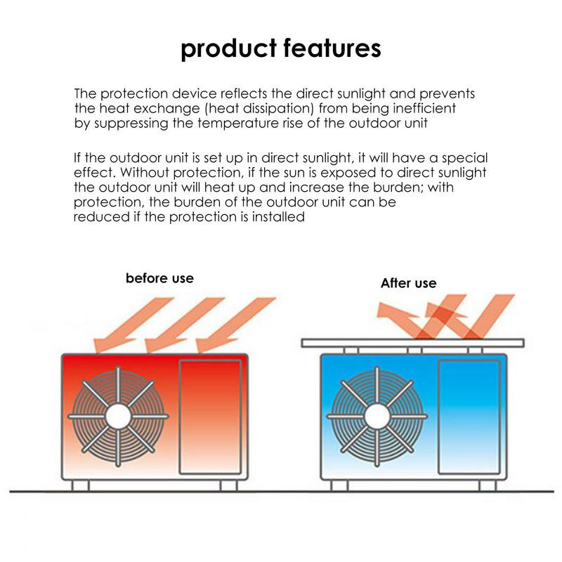 Acoperă unitatea AC Capac central de aer condiționat exterior pentru fereastră din folie de aluminiu Capac de protecție AC Instalare ușoară Aer