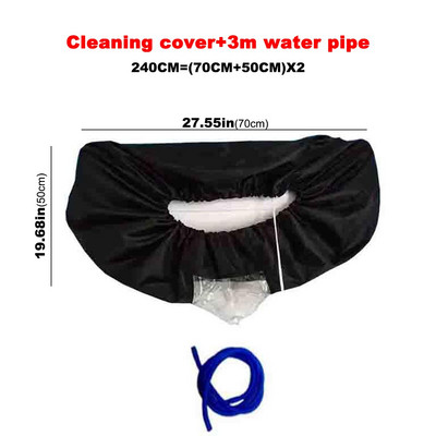 240-320 cm polyesterový vodotesný čistiaci kryt na klimatizáciu s 3 m hadicou, ochranný kryt proti prachu, čistiaci nástroj, uťahovací pás
