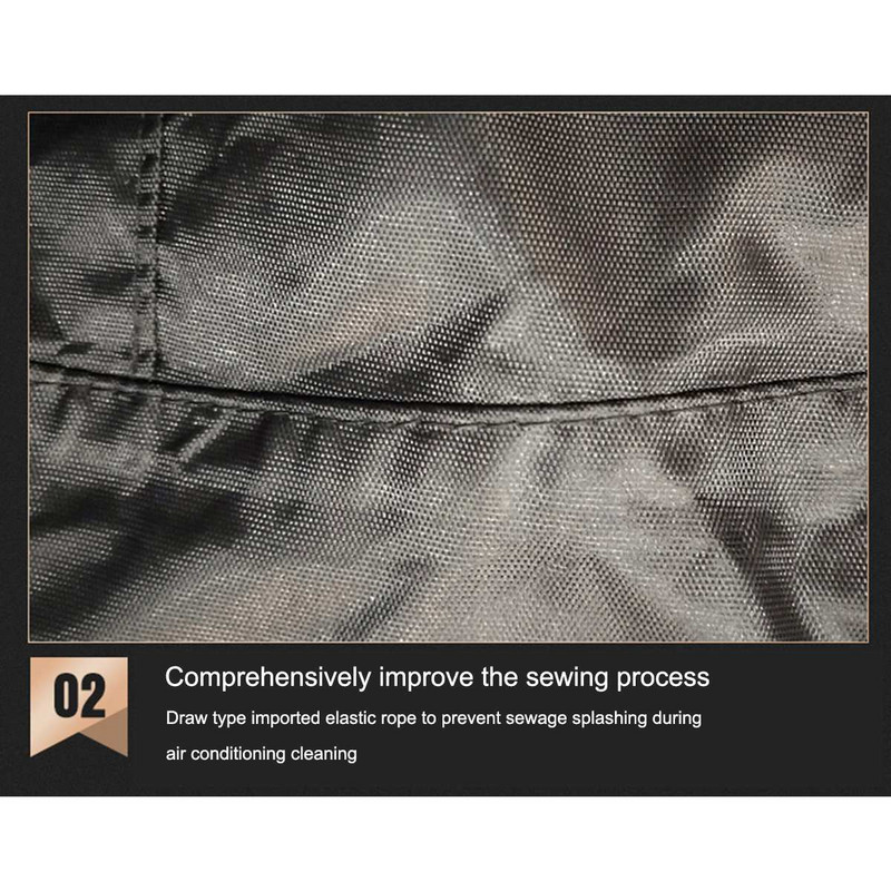 240-320 cm polyesterový vodotesný čistiaci kryt na klimatizáciu s 3 m hadicou, ochranný kryt proti prachu, čistiaci nástroj, uťahovací pás