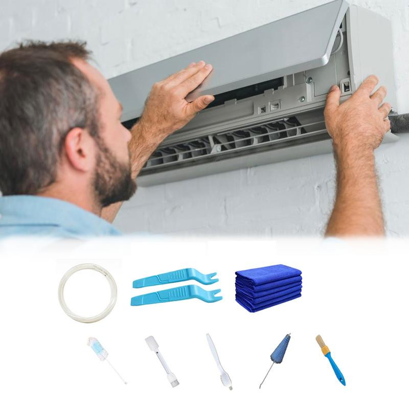 Sada na čistenie klimatizácie, čistiaci kryt pre delené klimatizácie, nástenná sada na čistenie prachu z klimatizácie s vodovodným potrubím