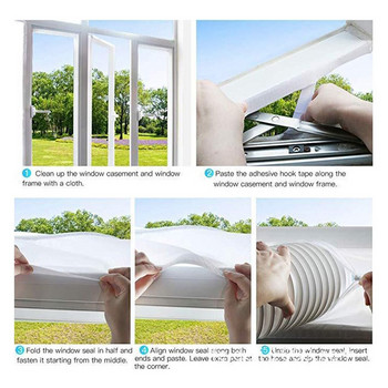 Универсална въздушна ключалка Платнена плоча за уплътнение на прозореца 2 3 4 м Комплект за уплътняване на прозореца на изхода на климатика за горещ въздух за мобилен климатик