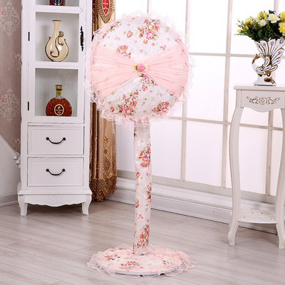 dia45-50cm floor stand electric fan cover set pink lace floral cover for electric fan home decor