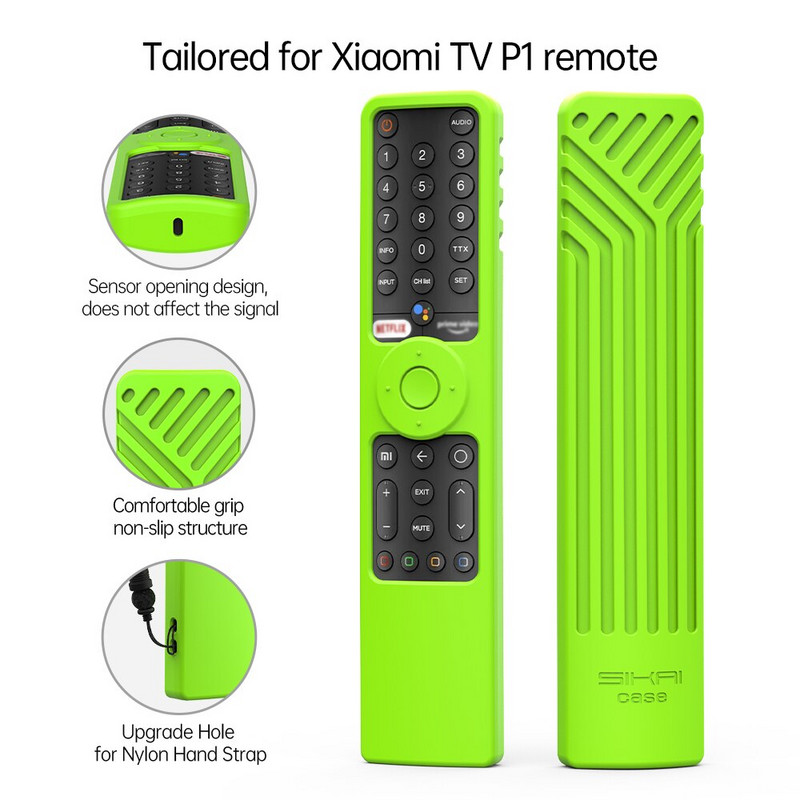 Silikoninis Xiaomi P1 nuotolinio valdymo dėklas, skirtas Mi TV P1E 55 43 Q1E 55 P1 32 43 50 55 Balso šviesos valdymo dangtelis XMRM-19 TV Stick