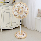 Δαντέλα ηλεκτρικό 2 3 τεμαχίων ευρωπαϊκού στιλ Σετ κήπου Στρογγυλό ύφασμα Επιτραπέζιο πάτωμα Κάλυμμα ανεμιστήρα σκόνης