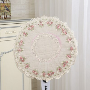 Δαντέλα ηλεκτρικό 2 3 τεμαχίων ευρωπαϊκού στιλ Σετ κήπου Στρογγυλό ύφασμα Επιτραπέζιο πάτωμα Κάλυμμα ανεμιστήρα σκόνης