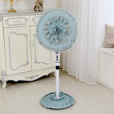 Δαντέλα ηλεκτρικό 2 3 τεμαχίων ευρωπαϊκού στιλ Σετ κήπου Στρογγυλό ύφασμα Επιτραπέζιο πάτωμα Κάλυμμα ανεμιστήρα σκόνης