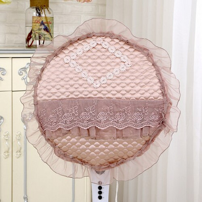 Δαντέλα ηλεκτρικό 2 3 τεμαχίων ευρωπαϊκού στιλ Σετ κήπου Στρογγυλό ύφασμα Επιτραπέζιο πάτωμα Κάλυμμα ανεμιστήρα σκόνης