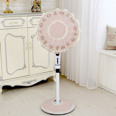 Δαντέλα ηλεκτρικό 2 3 τεμαχίων ευρωπαϊκού στιλ Σετ κήπου Στρογγυλό ύφασμα Επιτραπέζιο πάτωμα Κάλυμμα ανεμιστήρα σκόνης