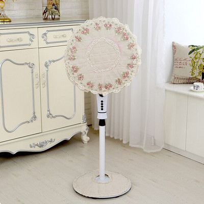 Δαντέλα ηλεκτρικό 2 3 τεμαχίων ευρωπαϊκού στιλ Σετ κήπου Στρογγυλό ύφασμα Επιτραπέζιο πάτωμα Κάλυμμα ανεμιστήρα σκόνης