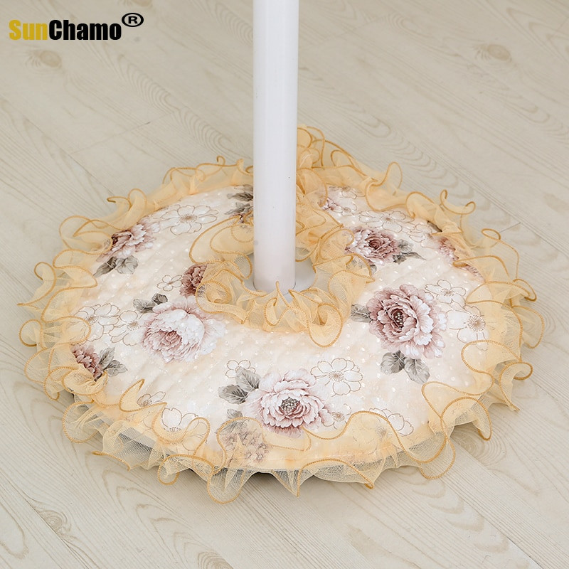 Δαντέλα ηλεκτρικό 2 3 τεμαχίων ευρωπαϊκού στιλ Σετ κήπου Στρογγυλό ύφασμα Επιτραπέζιο πάτωμα Κάλυμμα ανεμιστήρα σκόνης